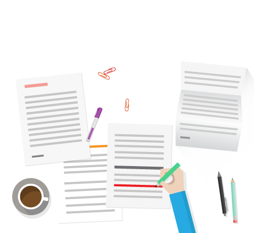 Professional essay review illustration